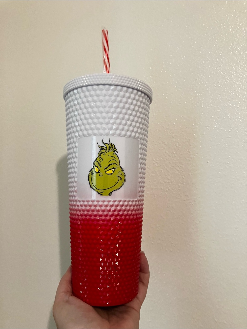 Grinch studded tumbler